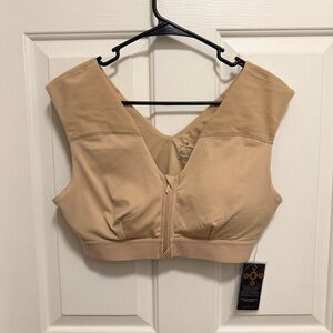 Tommie Copper Shoulder Support Bra With Zipper Nude Womens Size XL